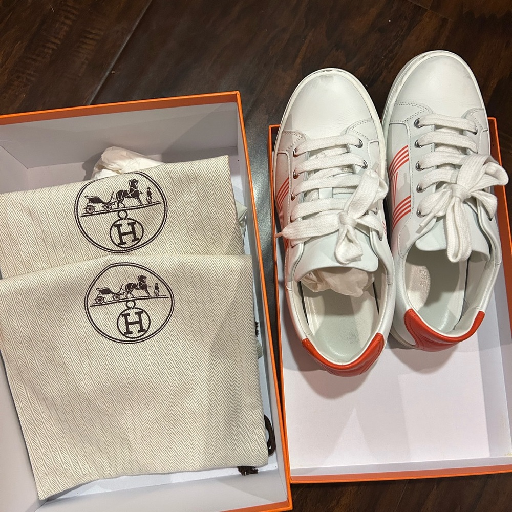 Hermes sneaker, slightly used.